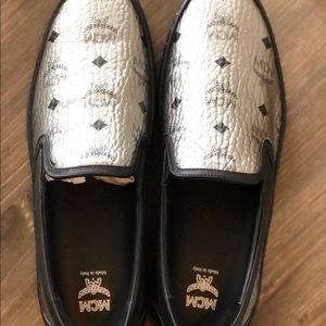 MCM Metallic Visetos Canvas Slip Ons